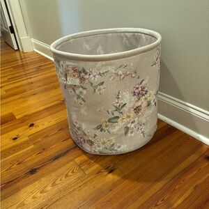 Floral Fabric Storage Basket - Pink and Cream